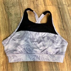 ASICS Lavender & White Strappy Sports Bra – Size L